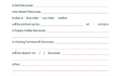 School Note Printable