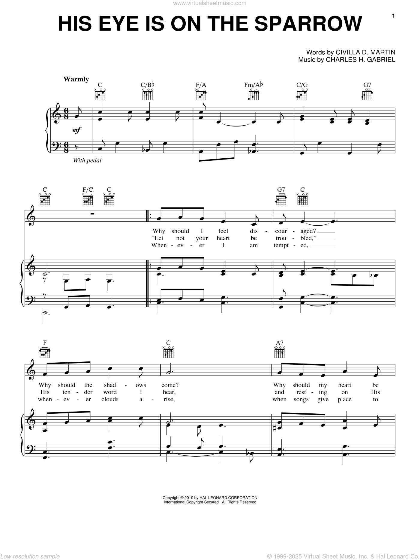 his eye is on the sparrow free printable sheet music his eye is on the sparrow free printable sheet music