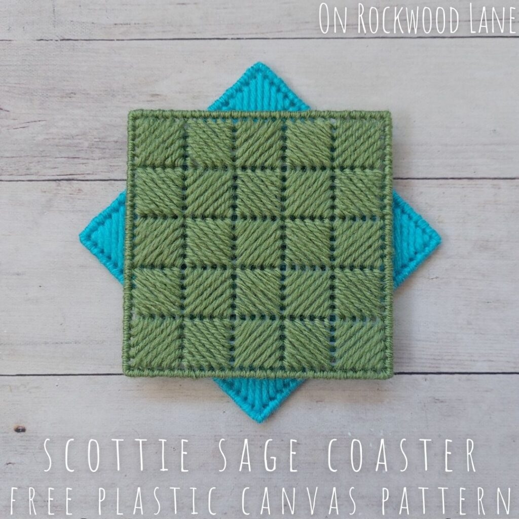 Scottie Sage Coaster Free Plastic Canvas Pattern