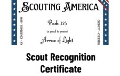 Scout Recognition Certificate Editable