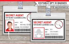 Secret Agent Badge Template Spy Badge