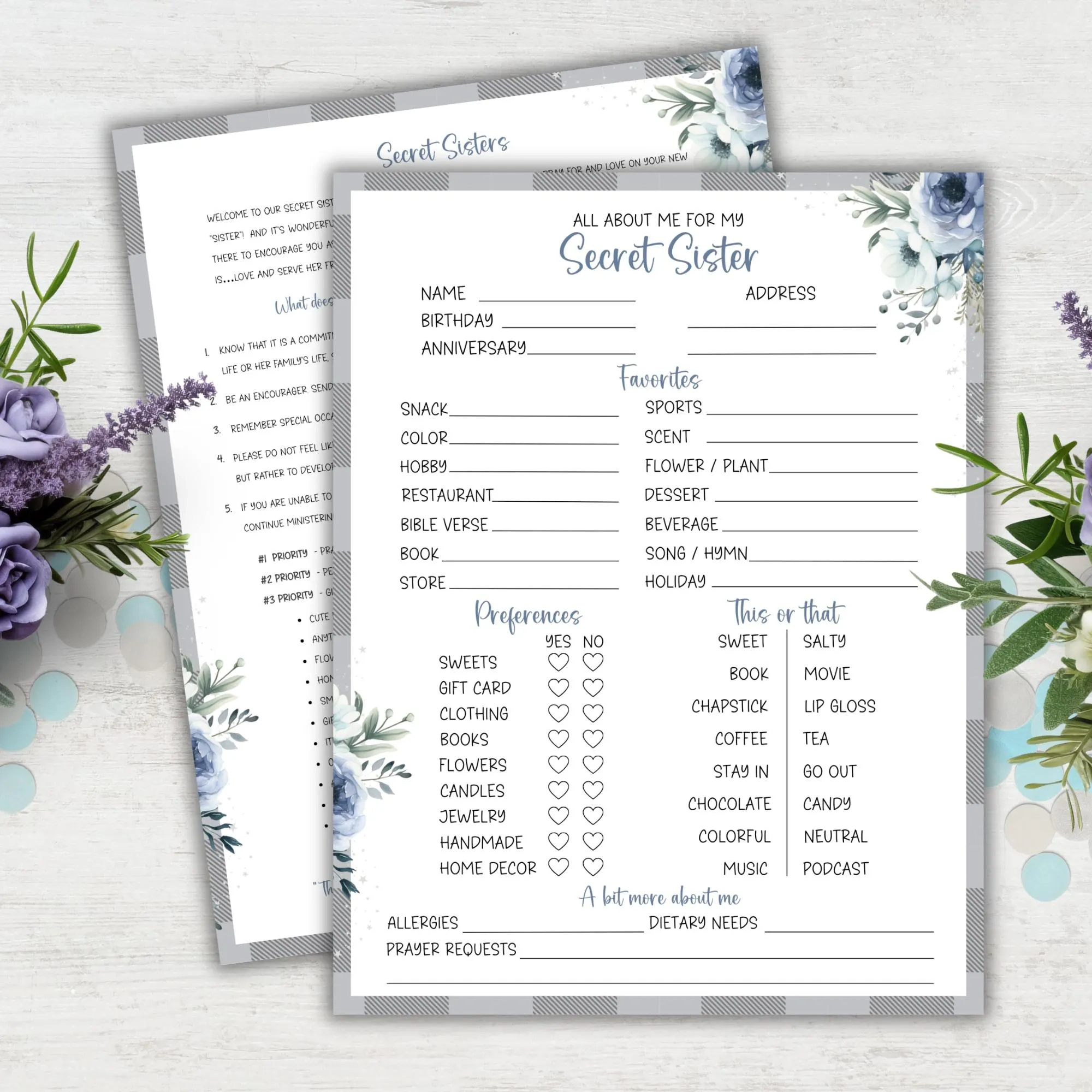 Secret Pal Printables