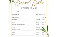 Secret Santa Questions Form For Adults Printable
