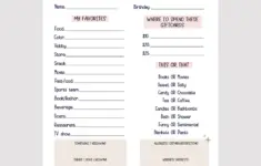 Secret Sister Questionnaire Printable All About Me Survey