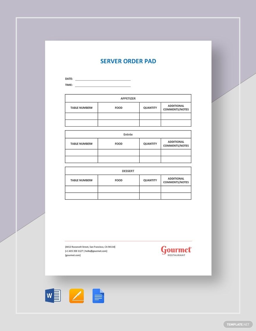 Server Order Pad