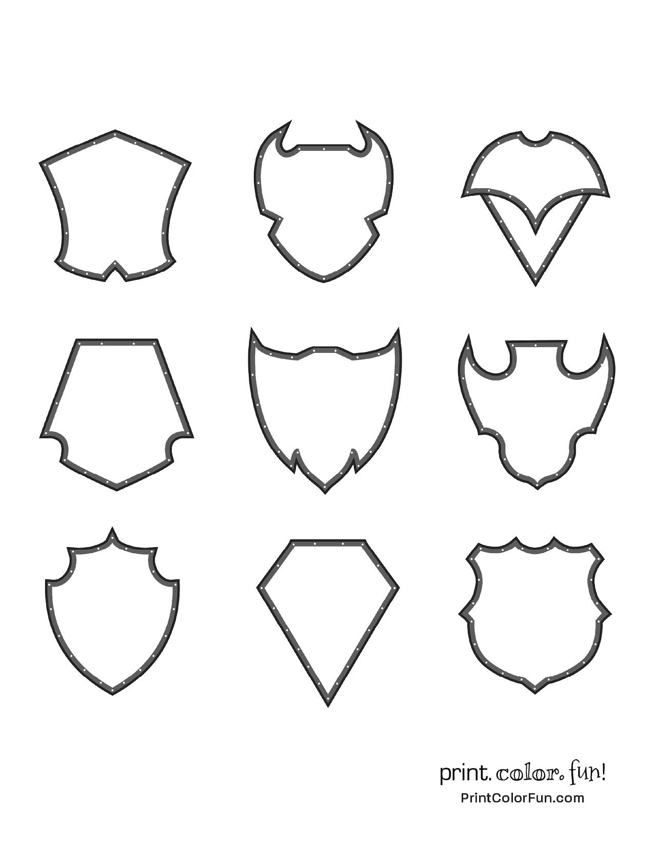 Set Medieval Style Shields Set Medieval Style Shields