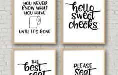 Set Of 4 Printable Bathroom Signs