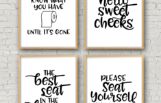Set Of 4 Printable Bathroom Signs
