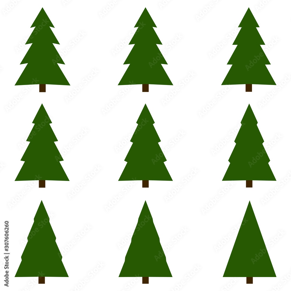 Set Of Christmas Trees Vector Christmas Tree Template F307606260 Set Of Christmas Trees Vector Christmas Tree Template F307606260