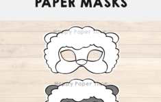 Sheep Paper Mask Printable Farm Animal Coloring Craft Activity Costume 2