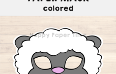 Sheep Paper Mask Printable Farm Animal Craft Activity Costume