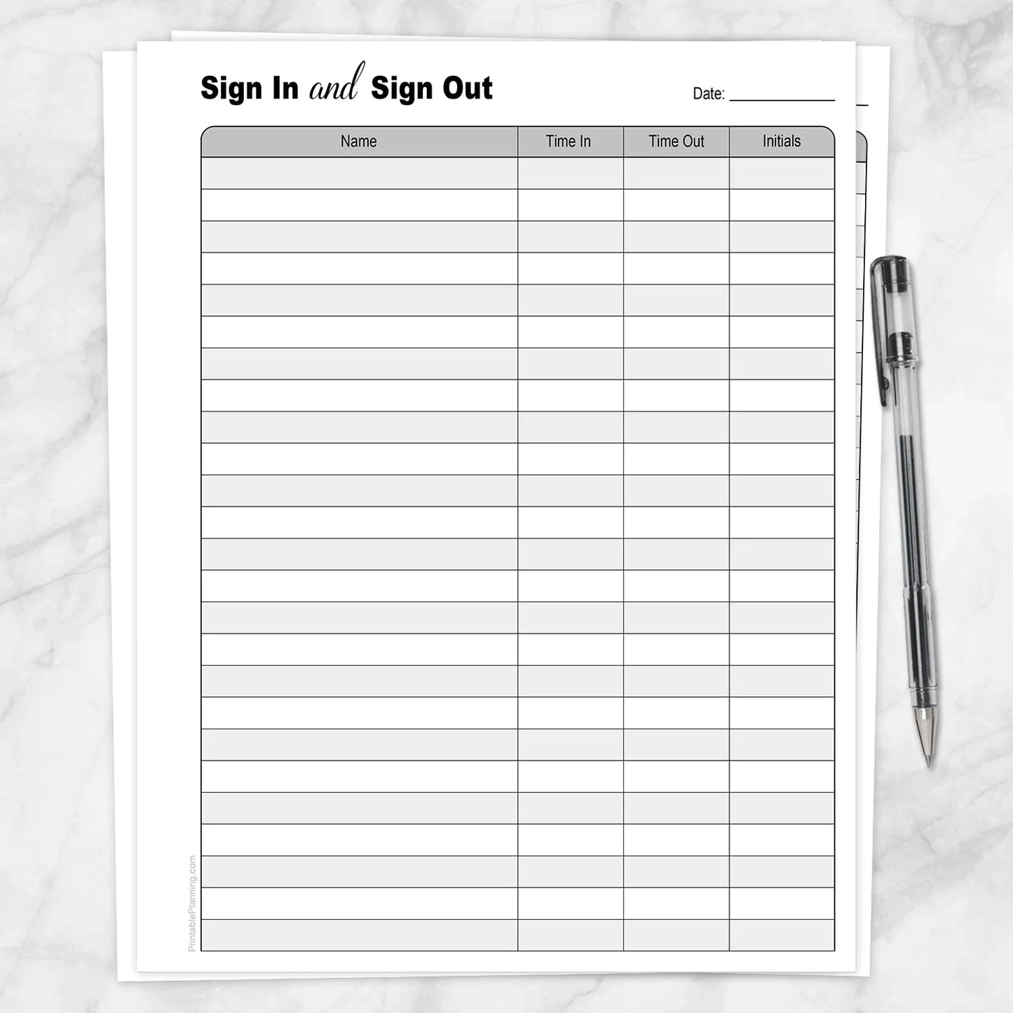 Sign In And Sign Out Sheet Printable Sign In And Sign Out Sheet Printable