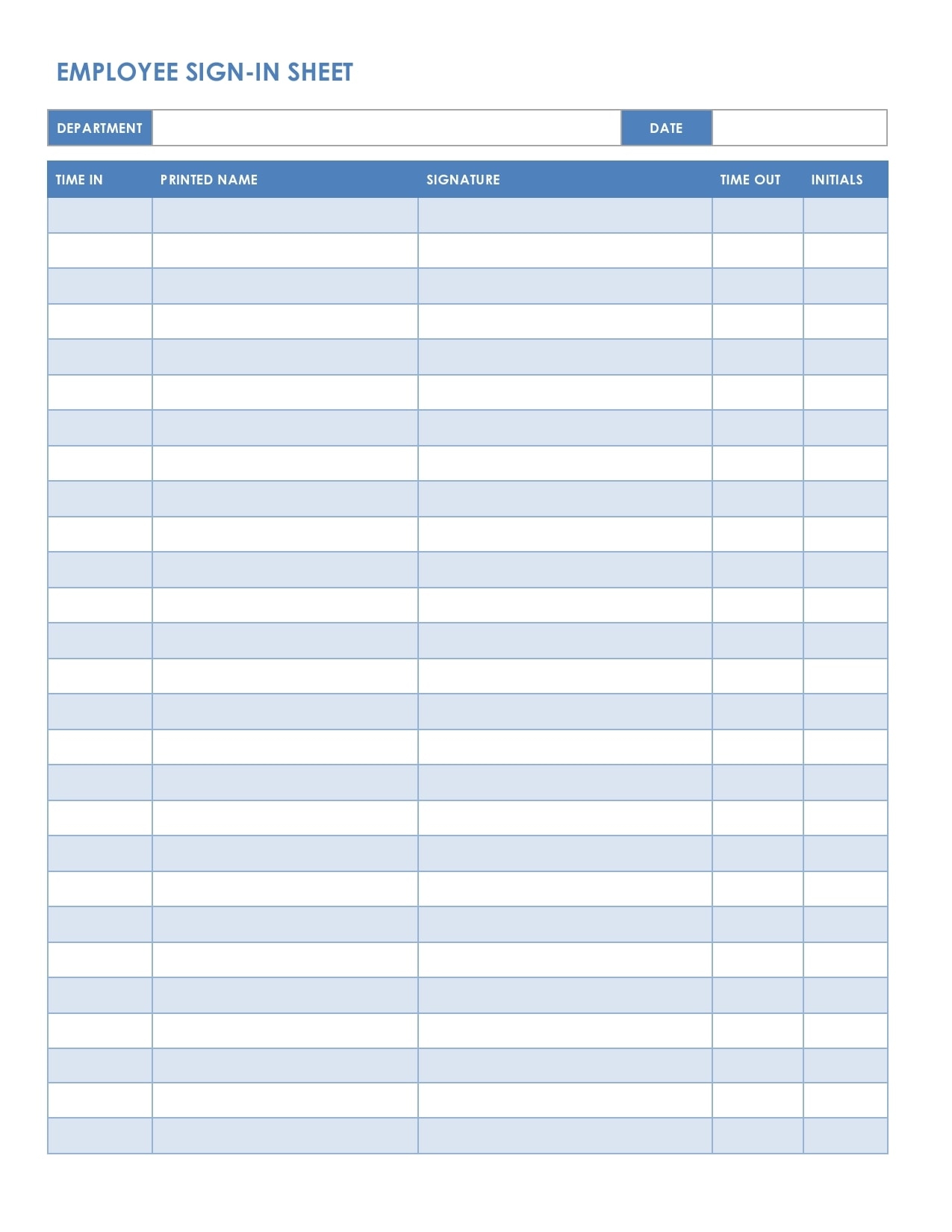 Sign In Sign Out Sheet Sign In Sign Out Sheet