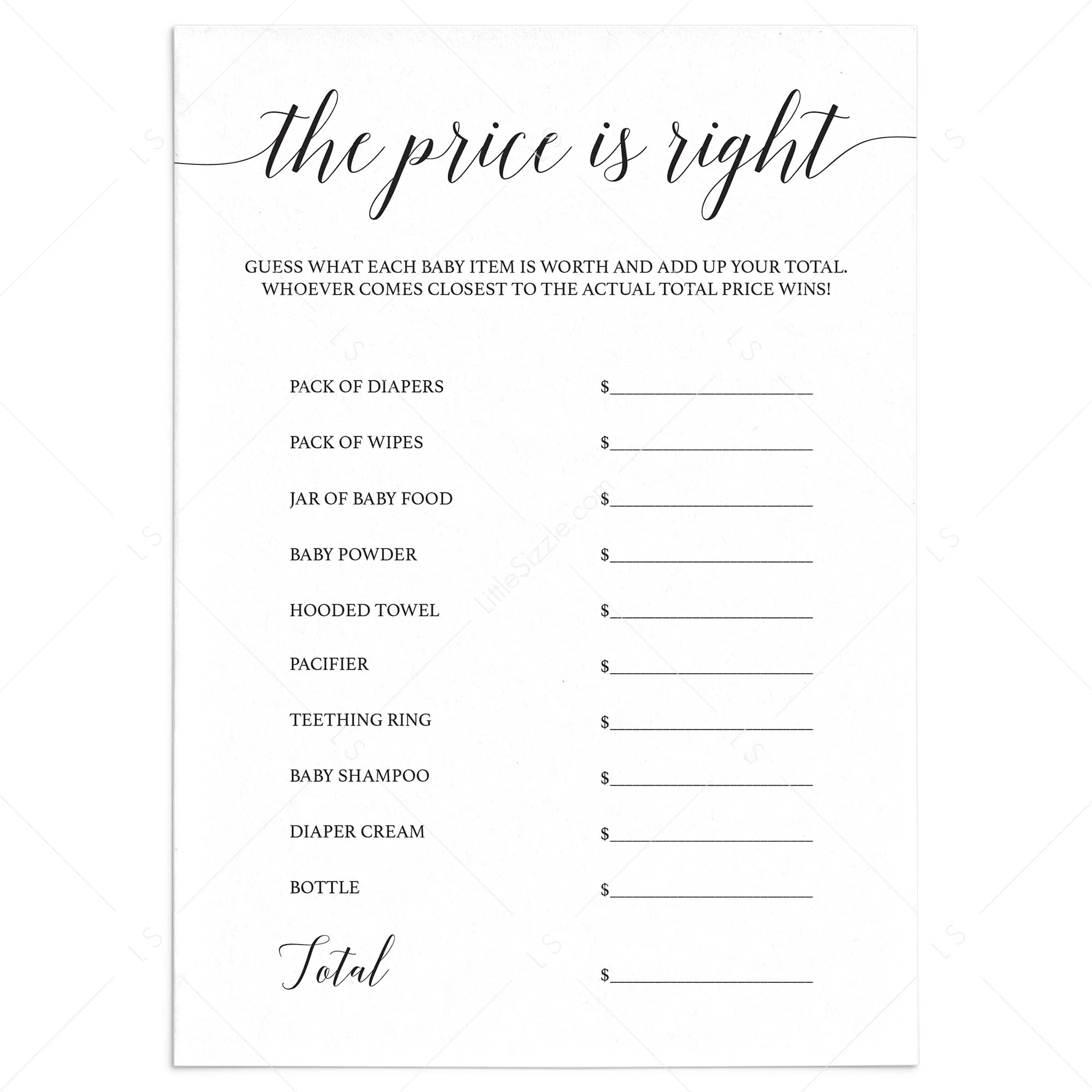 free printable prices