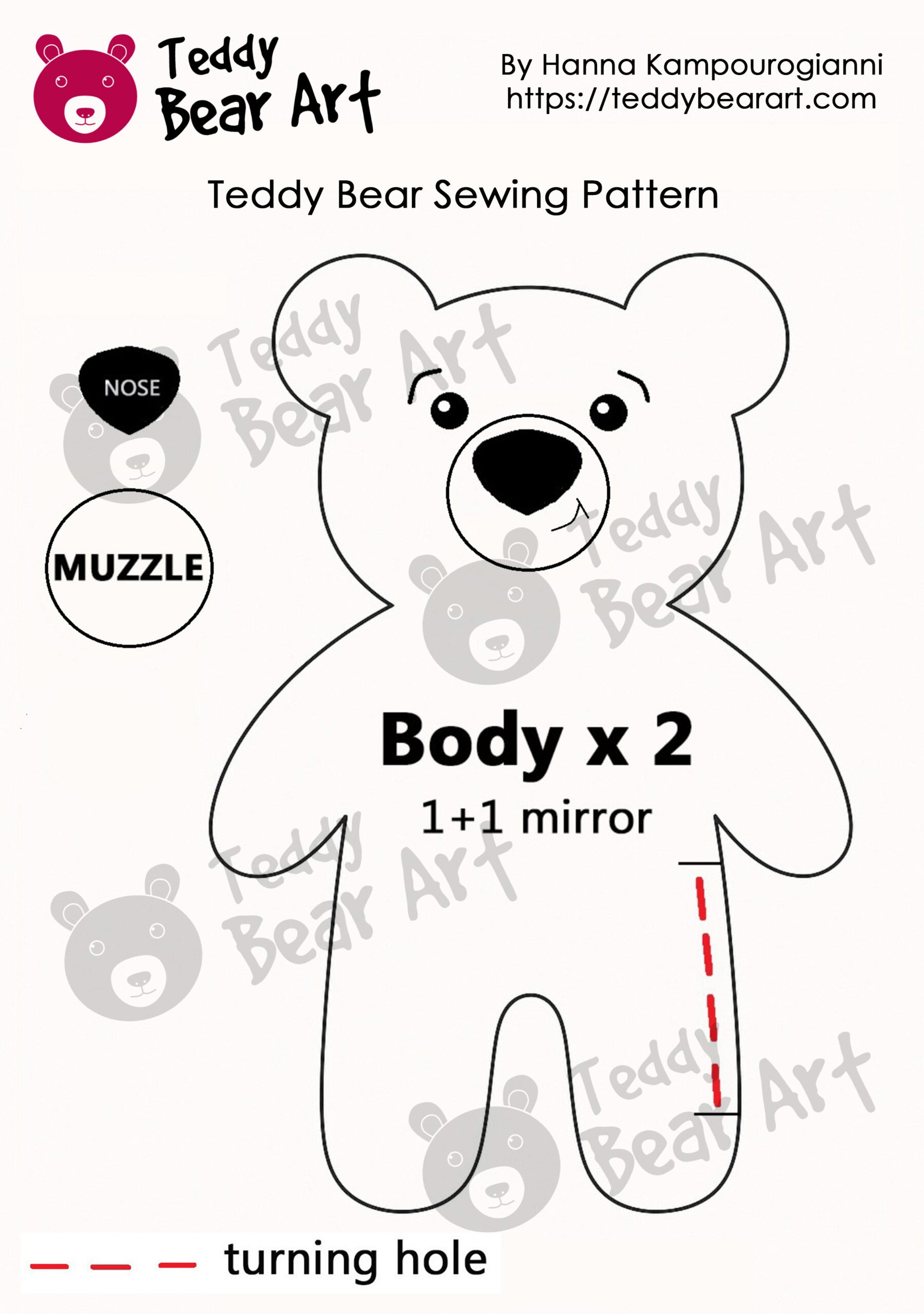 printable free downloadable teddy bear patterns