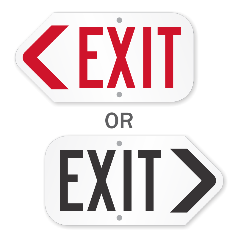 exit sign printable free