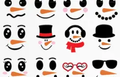 Snowman Faces Svg Bundle Christmas Cut Files
