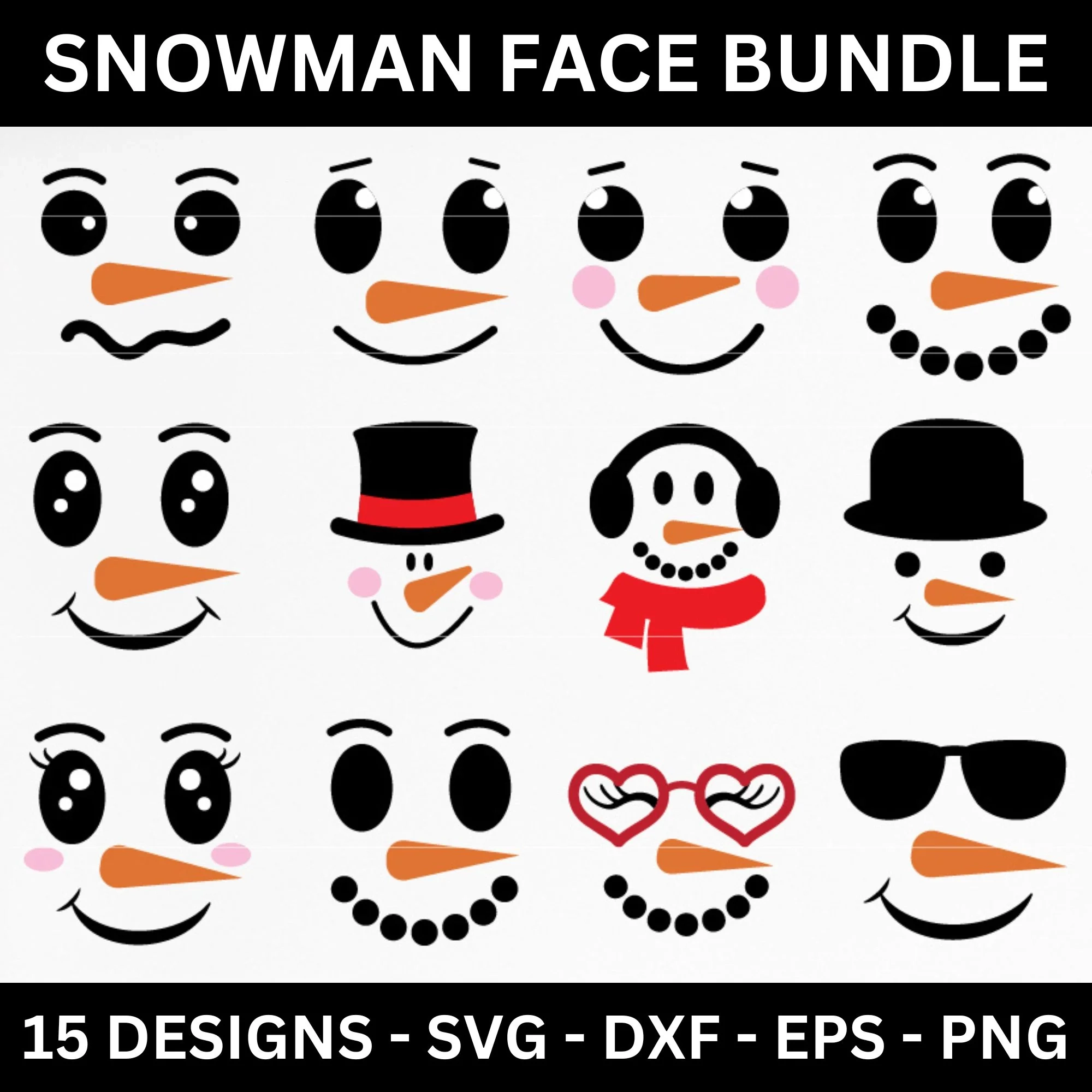 Snowman Faces Svg Bundle Christmas Cut Files Snowman Faces Svg Bundle Christmas Cut Files