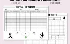Softball Hit Tracking Sheet Template