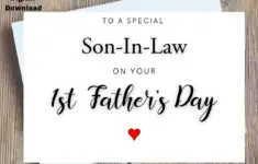 Son In Law Fathers Day Card Printable To