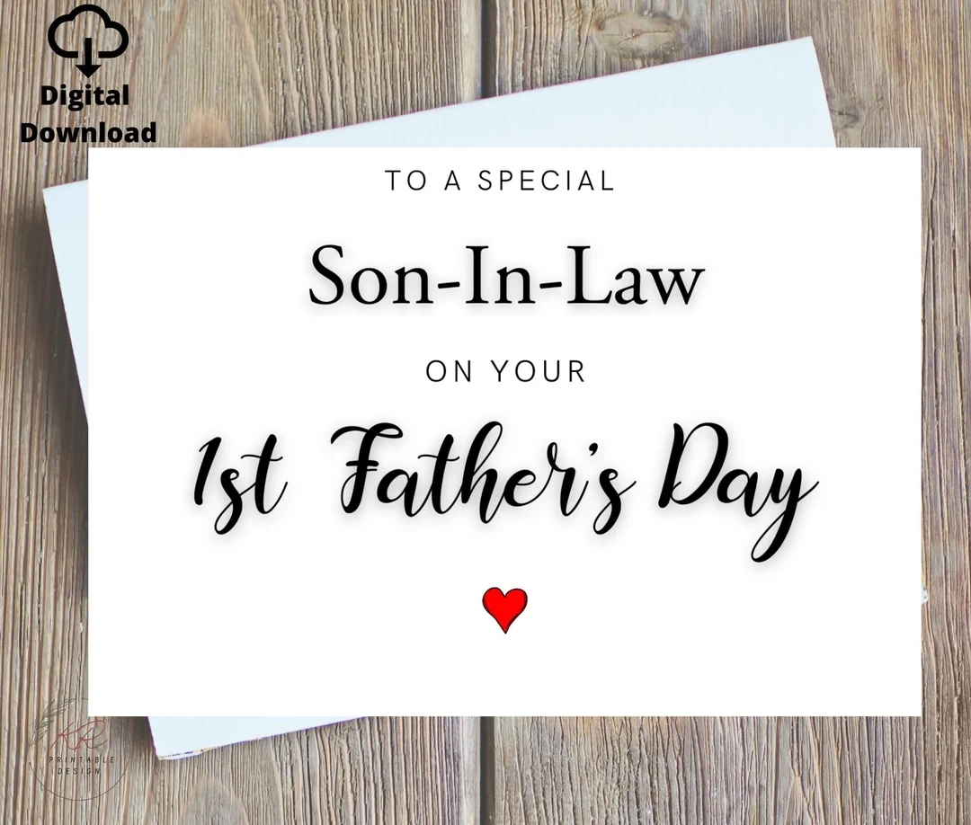 Son In Law Fathers Day Card Printable To