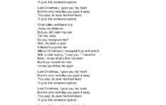 Songtext Lyrics Last Christmas 100