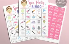 Spa Party Bingo Cards Printable Games For Kids Spa Bingo Game Glitz And Glam Makeover Facial Party Tween Party Games Instant Download 323682642