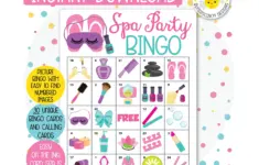 Spa Party Printable Bingo Cards 30