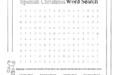 Spanish Christmas Word Search Worksheet