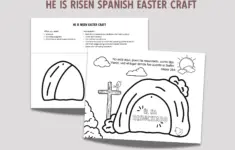 Spanish He Is Risen Easter Coloring Craft Printable Christian Religious Education For Kids Homeschool Activity Empty Tomb Copy