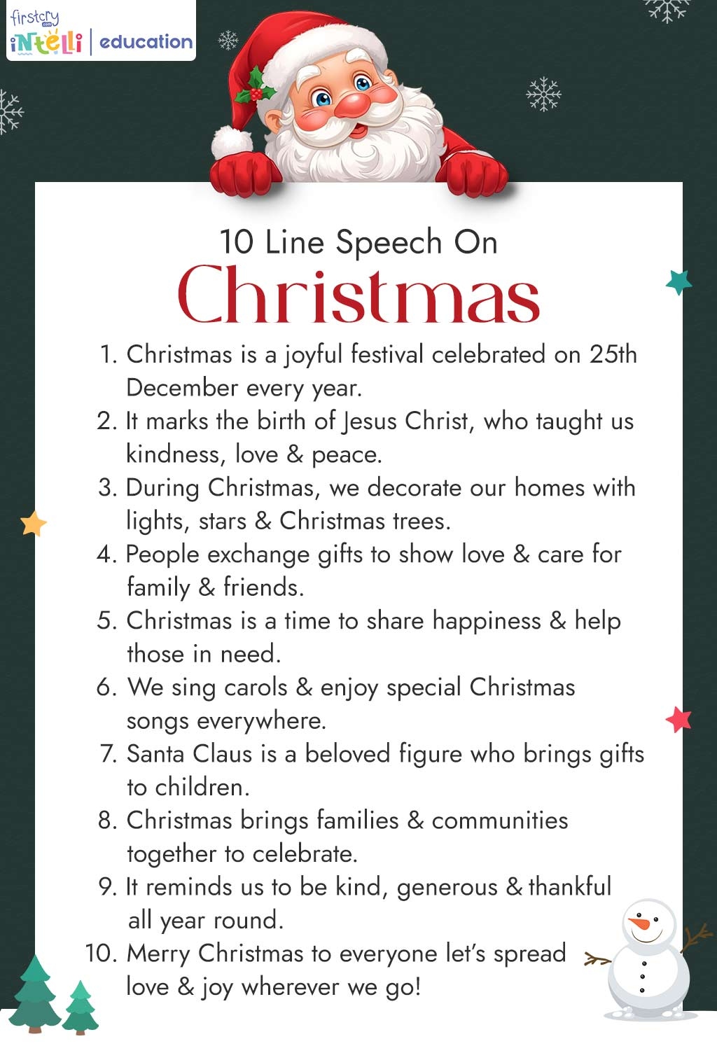 Speech On Christmas In English Short And Long Speeches
