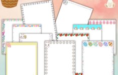 Spring And Easter Borders Cute Bunny Easter Doodle Frames Eggs Flower Rabbit