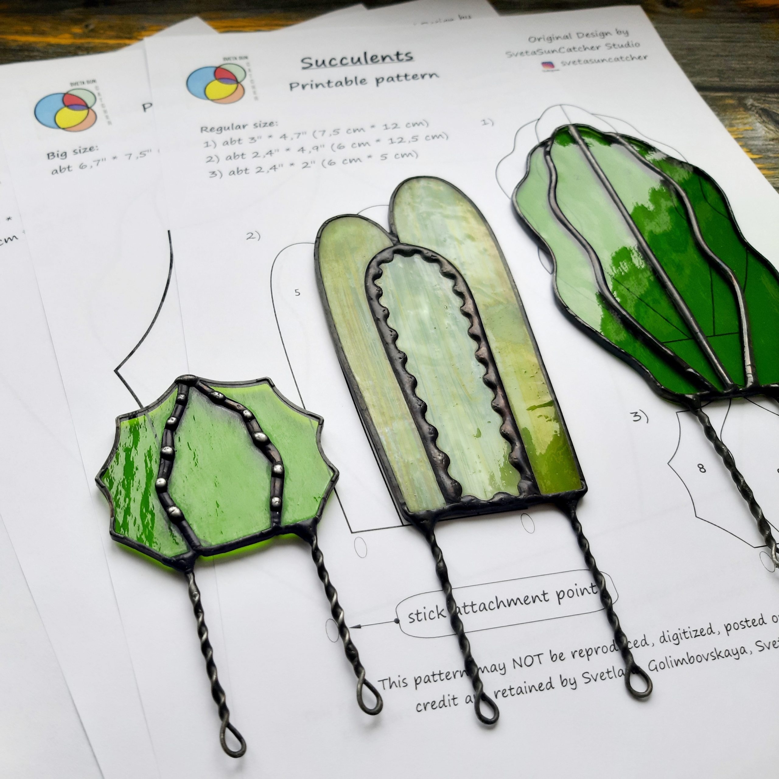 Stained Glass Patterns Succulents Set Stained Glass Patterns Succulents Set