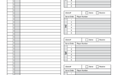 Standard Match Volleyball Lineup Form Template