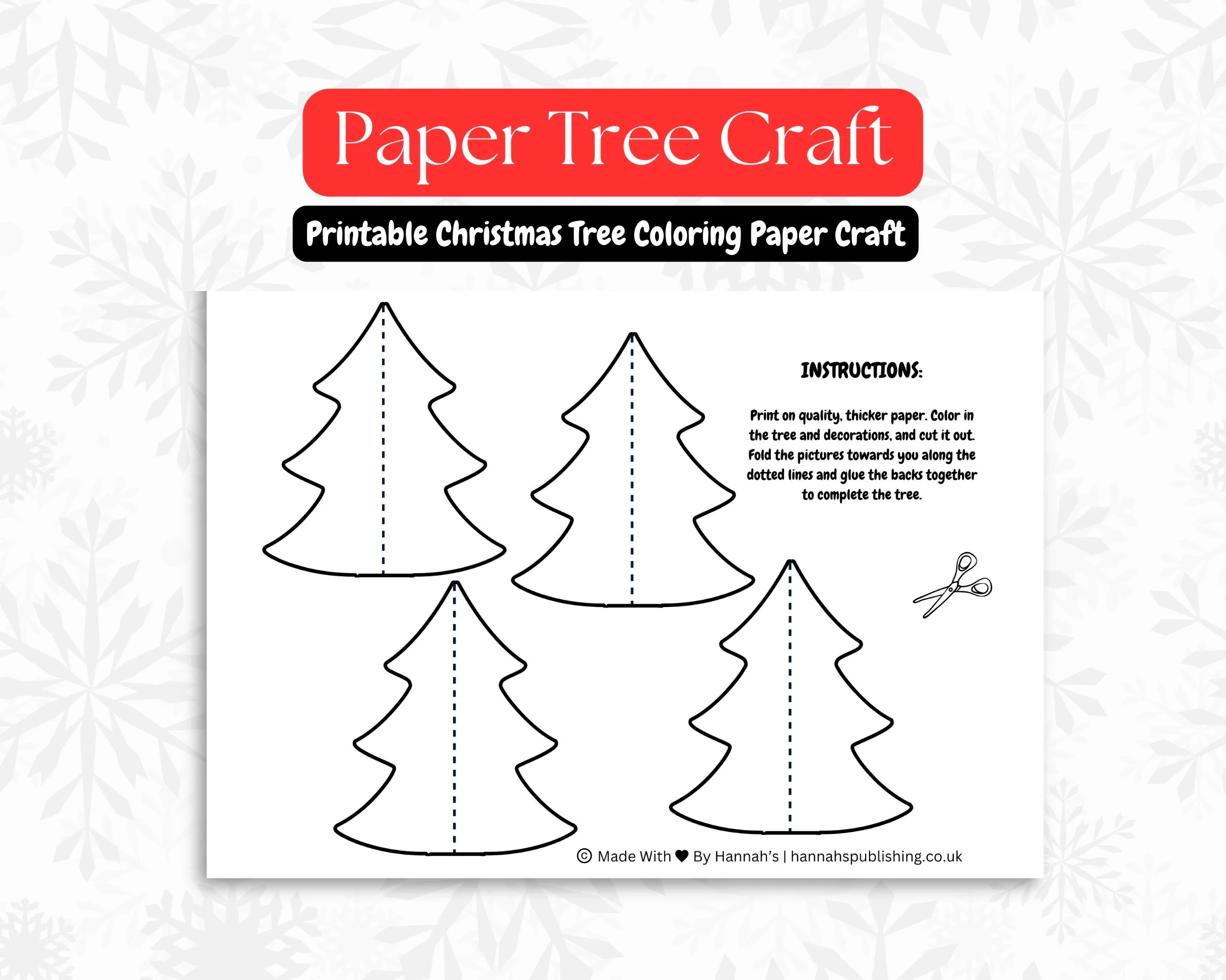 Standing Paper Christmas Tree Printable Standing Paper Christmas Tree Printable