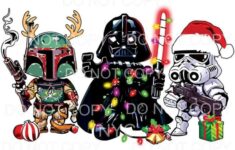Star Wars Christmas Boba Fett Darth Vader Stormtrooper Sublimation Transfers