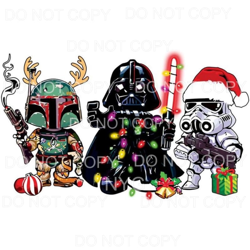Star Wars Christmas Boba Fett Darth Vader Stormtrooper Sublimation Transfers Star Wars Christmas Boba Fett Darth Vader Stormtrooper Sublimation Transfers