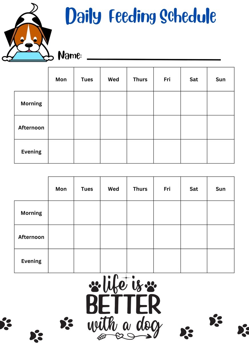 free printable dog feeding chart free printable dog feeding chart