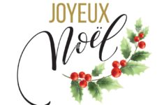 Stock Photo Merry Christmas Card Template With Greetings In French Language Joyeux 124760392