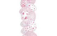 Stock Photo Seamless Vertical Easter Border Of White Eggs Decorated With Red Patterns 136632596
