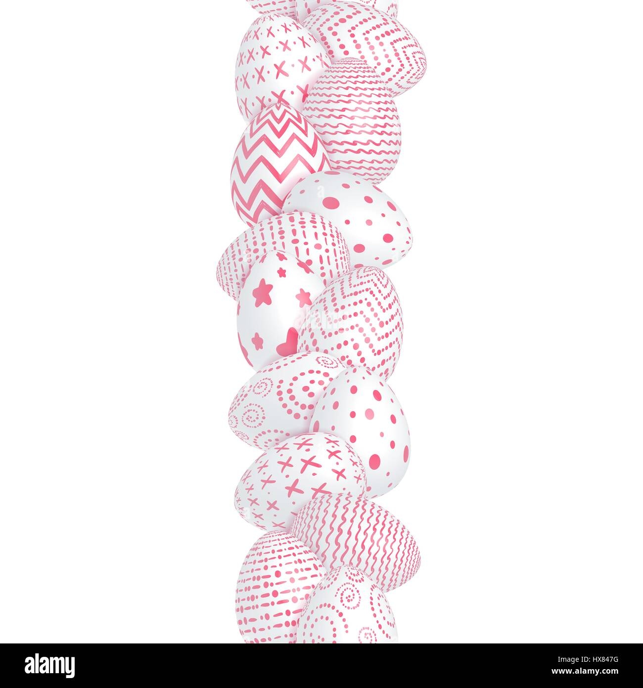 Stock Photo Seamless Vertical Easter Border Of White Eggs Decorated With Red Patterns 136632596 Stock Photo Seamless Vertical Easter Border Of White Eggs Decorated With Red Patterns 136632596