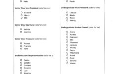 Student Election Ballot