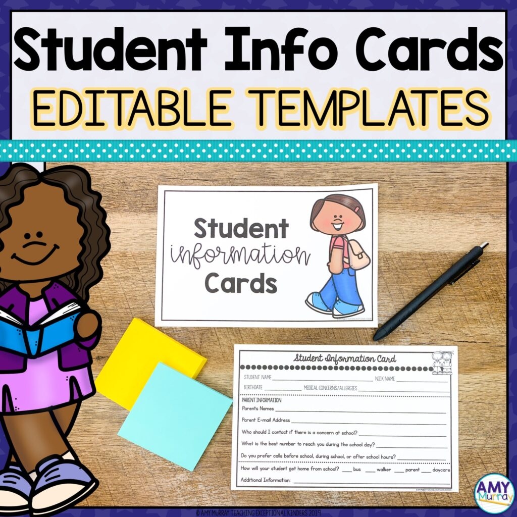 Student Information Cards Student Information Cards