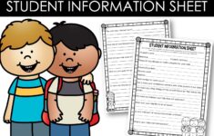 Student Information Sheet Editable Freebie