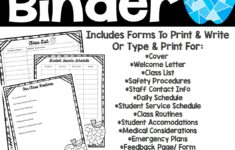 Substitute Binder Templates Editable