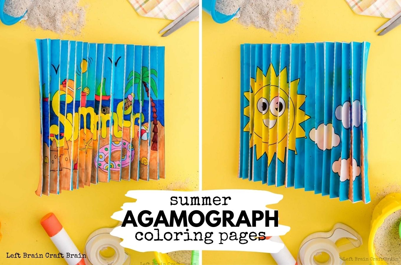 Summer Agamograph Coloring Template