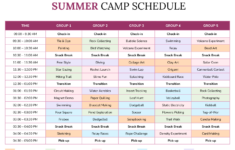 Summer Camp Schedule Template