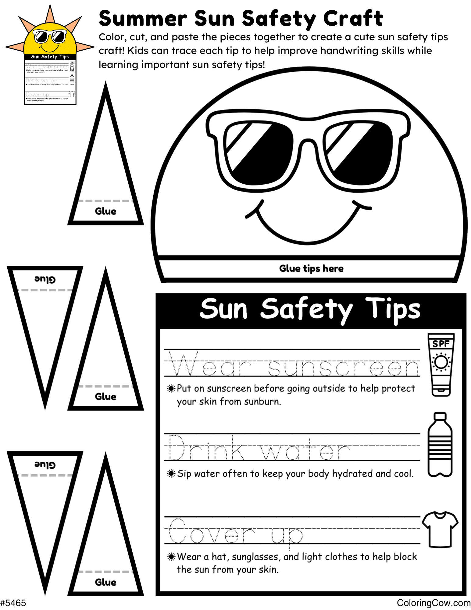 Summer Sun Safety Craft Summer Sun Safety Craft