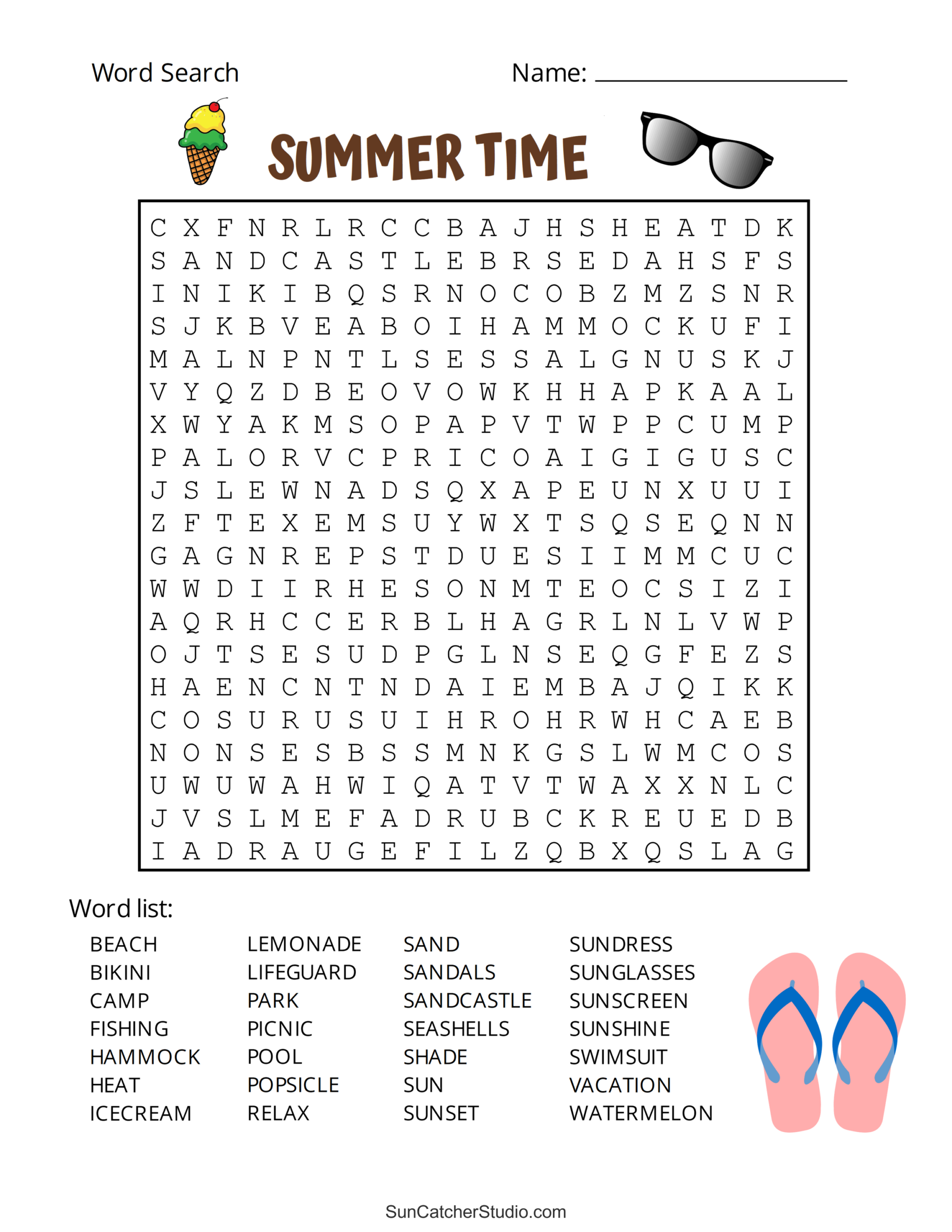 Summer Word Search