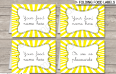 Sunshine Party Food Labels Template Copy